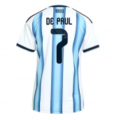 Argentina Rodrigo De Paul #7 Hjemmebanetrøje Dame VM 2026 Kort ærmer