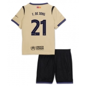 Barcelona Frenkie de Jong #21 Udebanetrøje Børn 2025-26 Kort ærmer (+ bukser)
