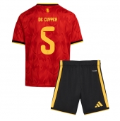 Belgien Maxim De Cuyper #5 Hjemmebanetrøje Børn VM 2026 Kort ærmer (+ bukser)