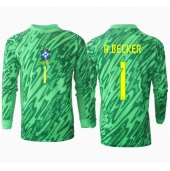 Brasilien Alisson Becker #1 Målmand Hjemmebanetrøje Copa America 2024 Lange ærmer