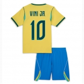 Brasilien Vinicius Junior #10 Hjemmebanetrøje Børn VM 2026 Kort ærmer (+ bukser)