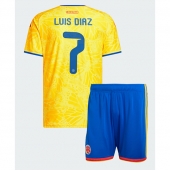 Colombia Luis Diaz #7 Hjemmebanetrøje Børn VM 2026 Kort ærmer (+ bukser)