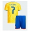 Colombia Luis Diaz #7 Hjemmebanetrøje Børn VM 2026 Kort ærmer (+ bukser)