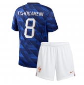 Frankrig Aurelien Tchouameni #8 Hjemmebanetrøje Børn VM 2026 Kort ærmer (+ bukser)