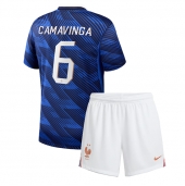 Frankrig Eduardo Camavinga #6 Hjemmebanetrøje Børn VM 2026 Kort ærmer (+ bukser)