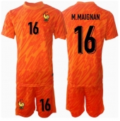 Frankrig Mike Maignan #16 Målmand Udebanetrøje Børn EM 2024 Kort ærmer (+ bukser)