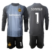 Inter Milan Yann Sommer #1 Målmand Hjemmebanetrøje Børn 2025-26 Lange ærmer (+ bukser)
