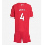 Liverpool Virgil van Dijk #4 Hjemmebanetrøje Børn 2025-26 Kort ærmer (+ bukser)