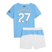 Manchester City Matheus Nunes #27 Hjemmebanetrøje Børn 2025-26 Kort ærmer (+ bukser)