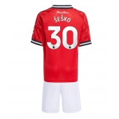 Manchester United Benjamin Sesko #30 Hjemmebanetrøje Børn 2025-26 Kort ærmer (+ bukser)