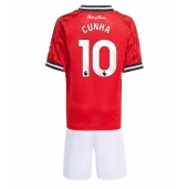 Manchester United Matheus Cunha #10 Hjemmebanetrøje Børn 2025-26 Kort ærmer (+ bukser)