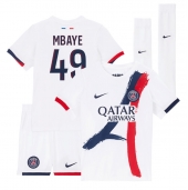 Paris Saint-Germain Ibrahim Mbaye #49 Udebanetrøje Børn 2025-26 Kort ærmer (+ bukser)