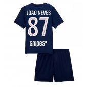 Paris Saint-Germain Joao Neves #87 Hjemmebanetrøje Børn 2025-26 Kort ærmer (+ bukser)