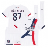 Paris Saint-Germain Joao Neves #87 Udebanetrøje Børn 2025-26 Kort ærmer (+ bukser)