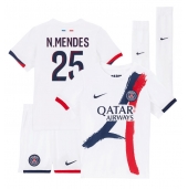 Paris Saint-Germain Nuno Mendes #25 Udebanetrøje Børn 2025-26 Kort ærmer (+ bukser)