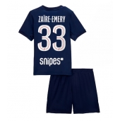 Paris Saint-Germain Warren Zaire-Emery #33 Hjemmebanetrøje Børn 2025-26 Kort ærmer (+ bukser)
