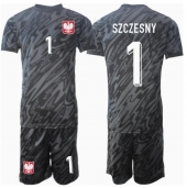 Polen Wojciech Szczesny #1 Målmand Udebanetrøje Børn EM 2024 Kort ærmer (+ bukser)