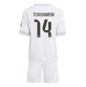 Real Madrid Aurelien Tchouameni #14 Hjemmebanetrøje Børn 2025-26 Kort ærmer (+ bukser)