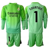 Real Madrid Thibaut Courtois #1 Målmand Udebanetrøje Børn 2025-26 Lange ærmer (+ bukser)