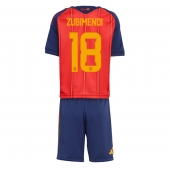 Spanien Martin Zubimendi #18 Hjemmebanetrøje Børn VM 2026 Kort ærmer (+ bukser)